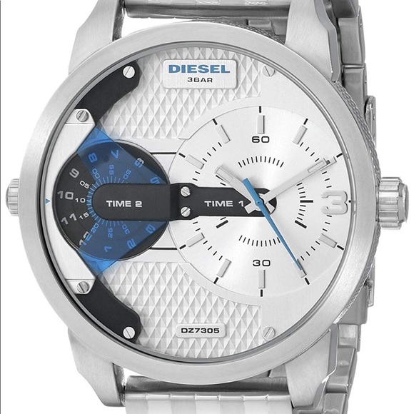 Men’s Diesel Watch DZ7305 Mini Daddy Silver NEW - Picture 3 of 5